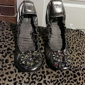 Metallic Nickel Flats Shoes